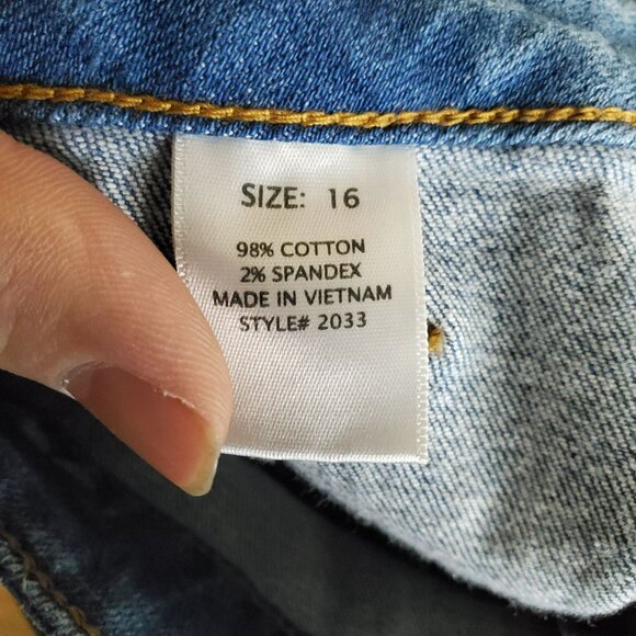 Fashion Nova Jeans Womens 16 Blue Distressed Flare High Waist Stretch Denim - Picture 3 of 10